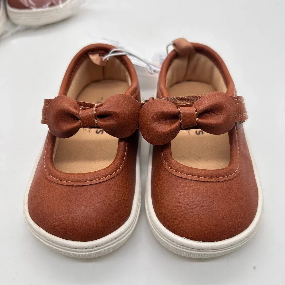 Carters‎ Girls Brown Mary Jane Bow Shoes Reseller Bundle of 6 Walking Size 4 NEW